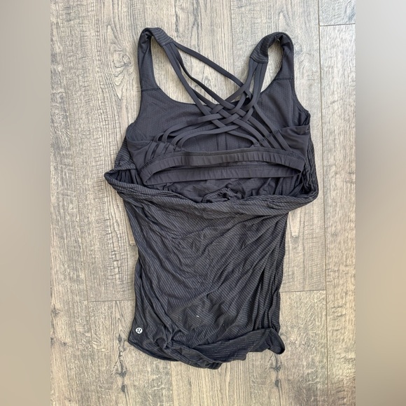 Lululemon Wild Tank-Heathered Black / Black- Size 6 - Picture 4 of 5
